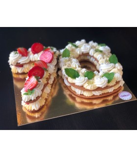 Tarta de números, letras y formas